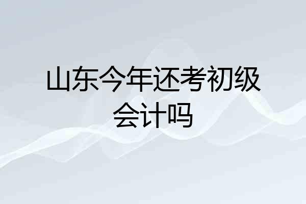 山东今年还考初级会计吗