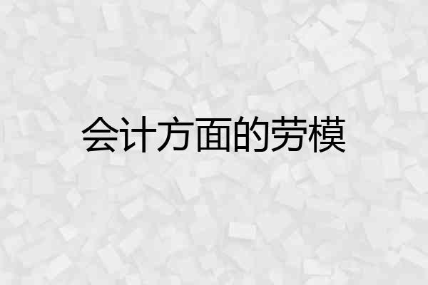会计方面的劳模