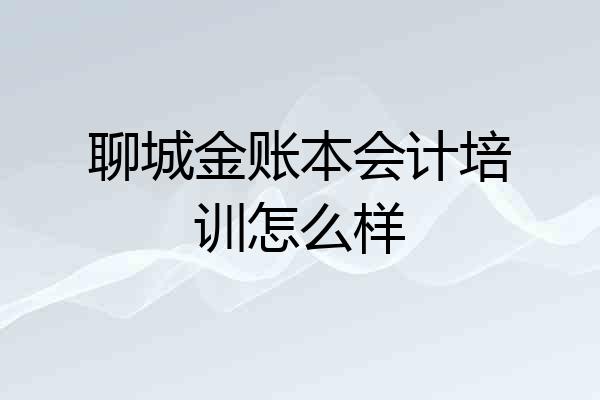 聊城金账本会计培训怎么样