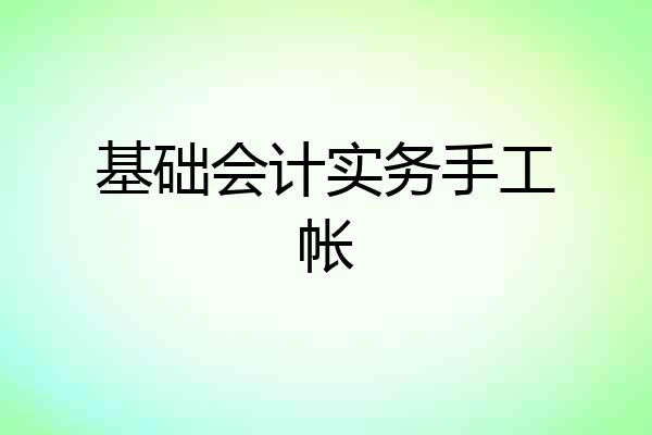 基础会计实务手工帐