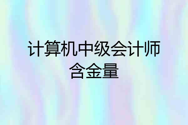 计算机中级会计师含金量