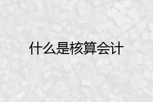 什么是核算会计