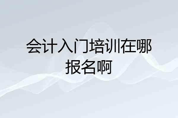 会计入门培训在哪报名啊