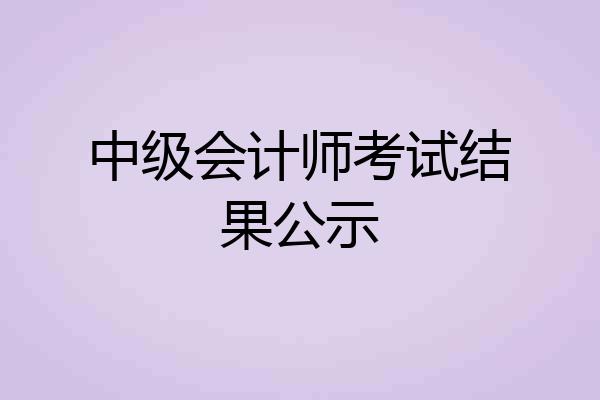 中级会计师考试结果公示