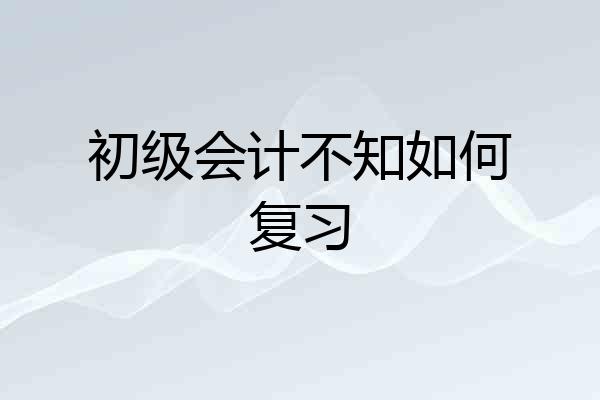初级会计不知如何复习