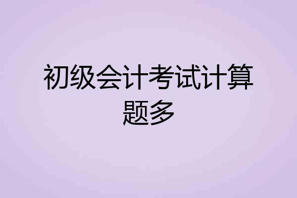 初级会计考试计算题多