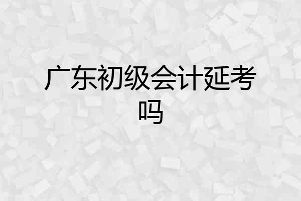 广东初级会计延考吗