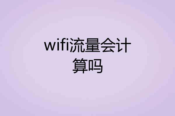 wifi流量会计算吗