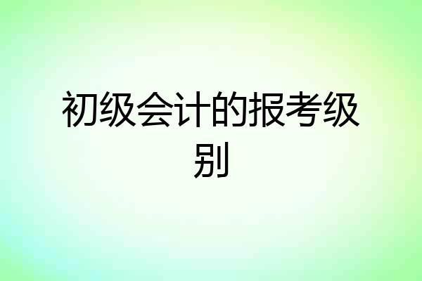 初级会计的报考级别