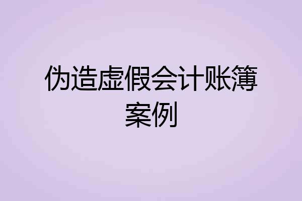 伪造虚假会计账簿案例