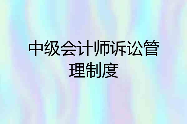 中级会计师诉讼管理制度