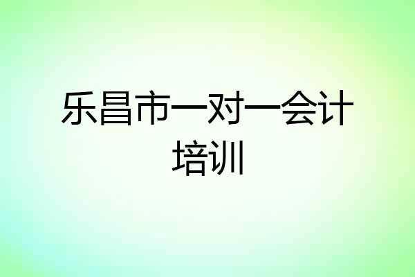 乐昌市一对一会计培训