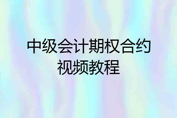 中级会计期权合约视频教程