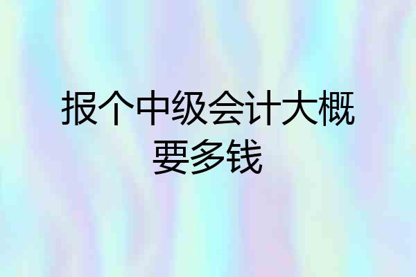 报个中级会计大概要多钱