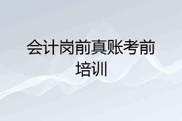 会计岗前真账考前培训