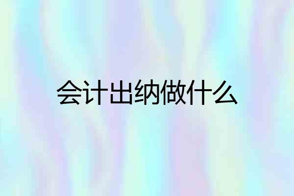 会计出纳做什么