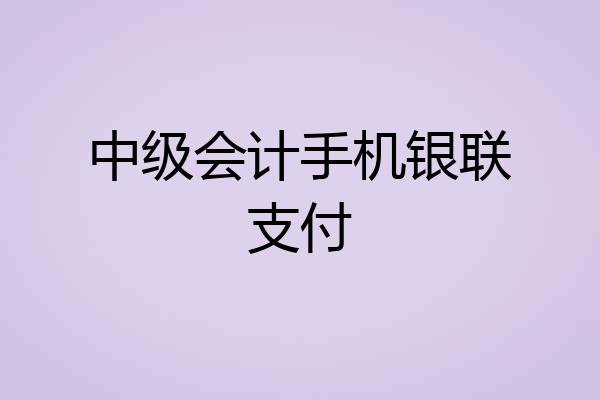 中级会计手机银联支付