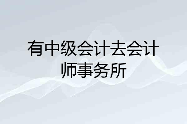 有中级会计去会计师事务所