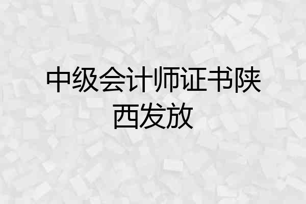 中级会计师证书陕西发放