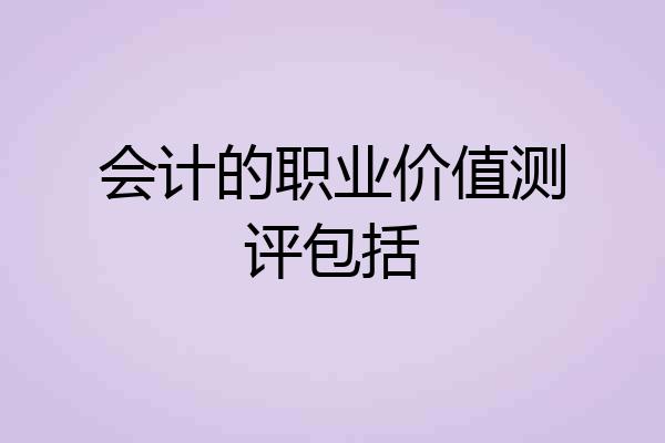 会计的职业价值测评包括