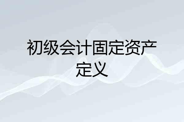 初级会计固定资产定义