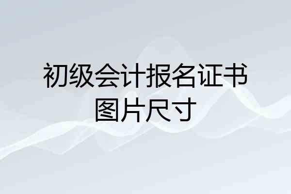 初级会计报名证书图片尺寸