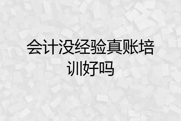 会计没经验真账培训好吗