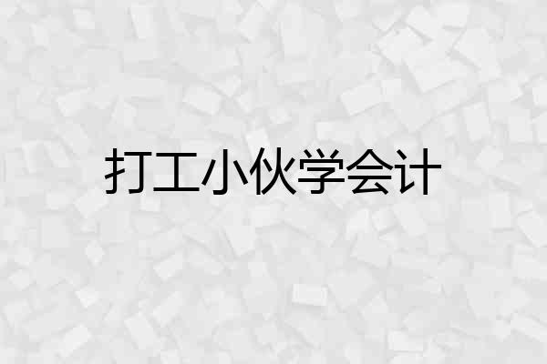 打工小伙学会计