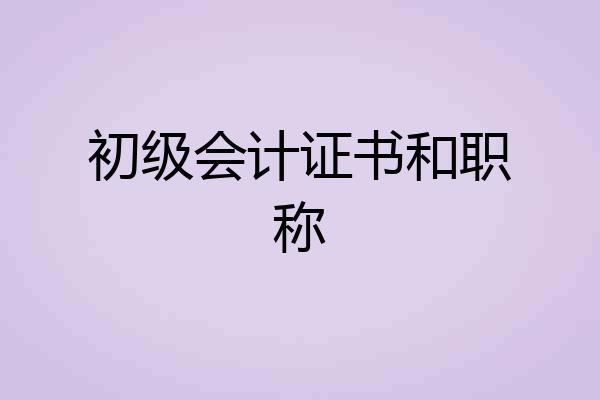 初级会计证书和职称