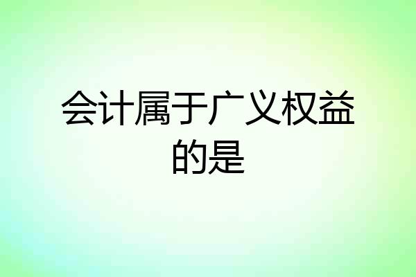 会计属于广义权益的是