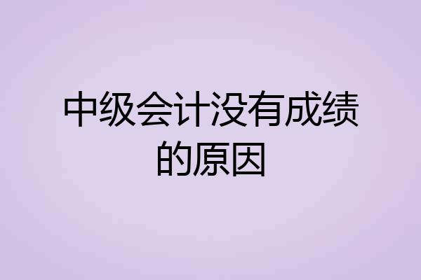 中级会计没有成绩的原因