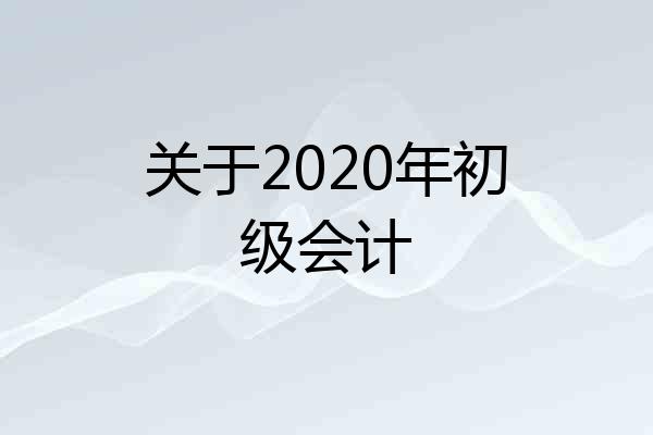 关于2020年初级会计