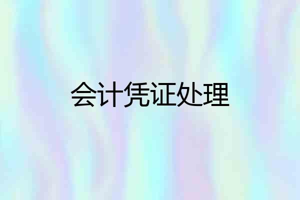 会计凭证处理