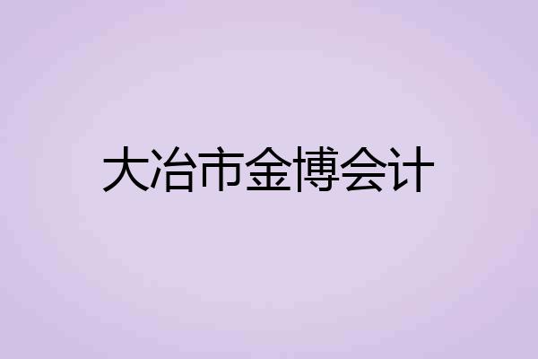 大冶市金博会计