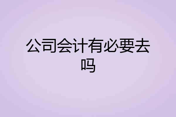 公司会计有必要去吗