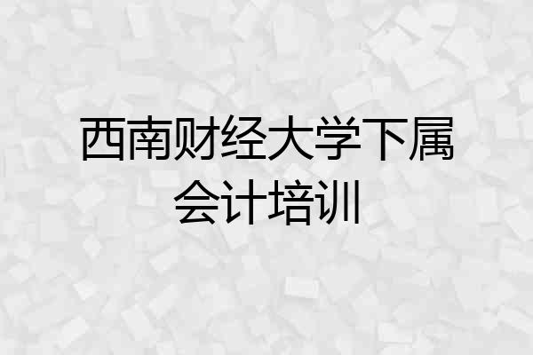 西南财经大学下属会计培训