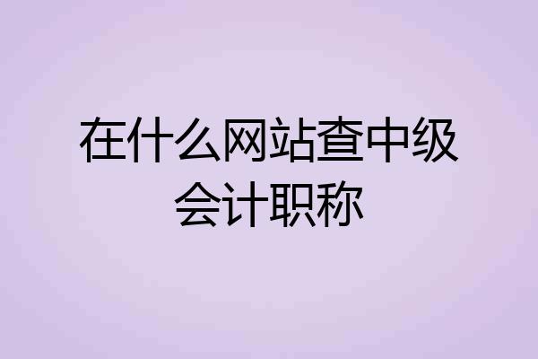在什么网站查中级会计职称