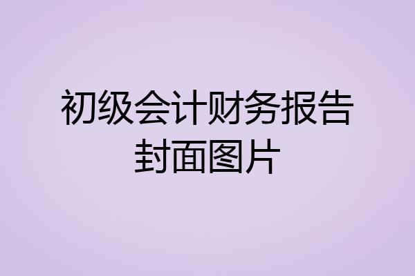初级会计财务报告封面图片