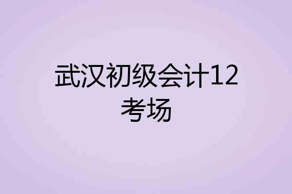 武汉初级会计12考场