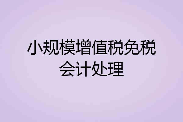 小规模增值税免税会计处理