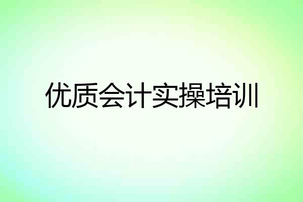 优质会计实操培训