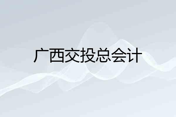 广西交投总会计