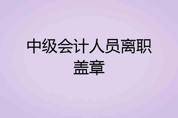 中级会计人员离职盖章