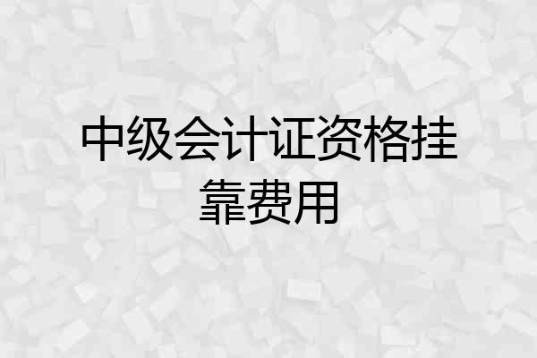 中级会计证资格挂靠费用