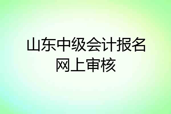 山东中级会计报名网上审核