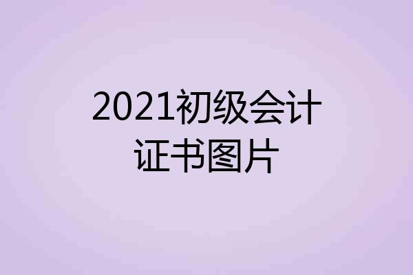 2021初级会计证书图片