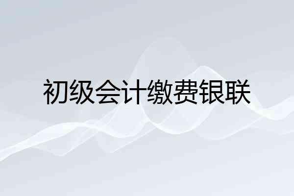 初级会计缴费银联