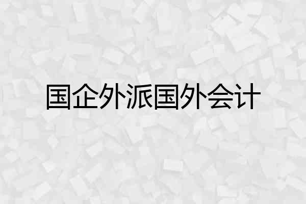 国企外派国外会计