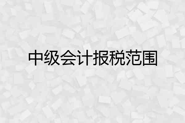 中级会计报税范围