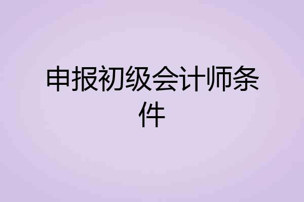 申报初级会计师条件